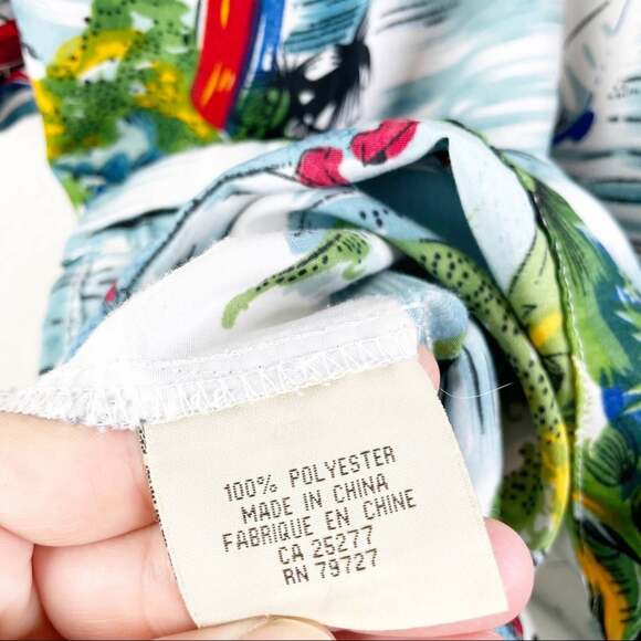 Maui Hawaii Aloha Button Down Palm Blue - Picture 5 of 5